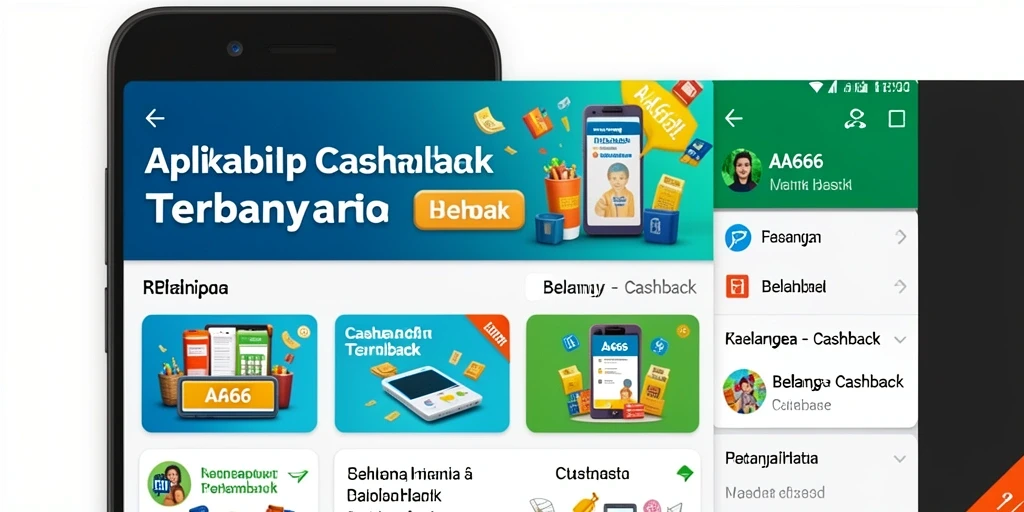 Antarmuka aplikasi AA666 menampilkan fitur cashback yang mudah diakses.
