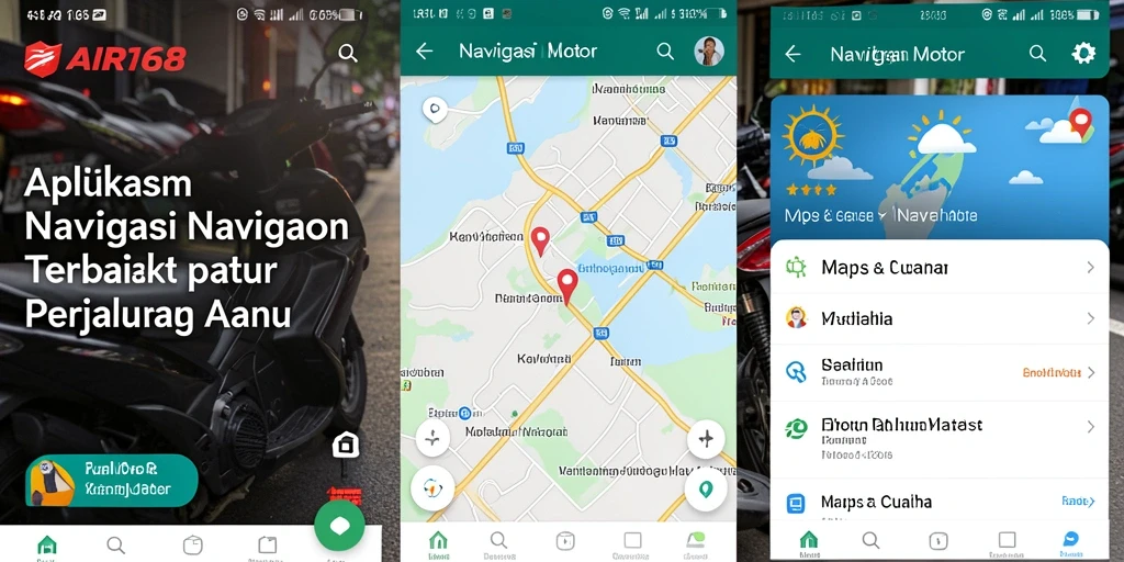 Tampilan antarmuka pengguna AIR168 yang ramah dan informatif untuk Navigasi Motor.