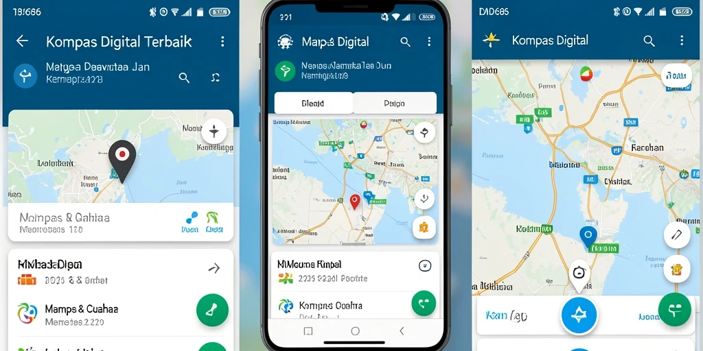 Antarmuka aplikasi Kompas Digital DMD686 yang sederhana dan fungsional.