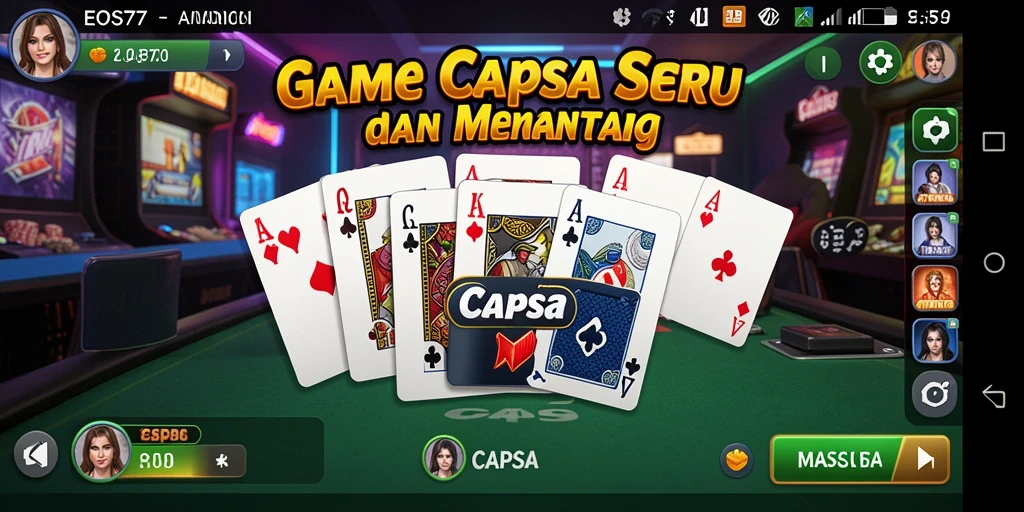 Antarmuka menawan game Capsa EOS77 yang menarik.