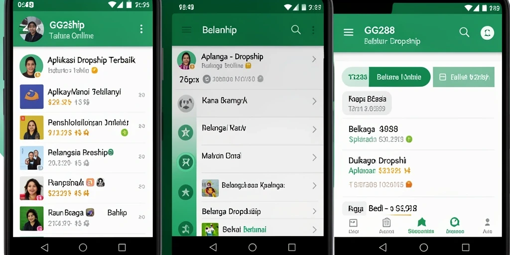 Tampilan antarmuka GG288 yang sederhana dan fungsional untuk Dropship.