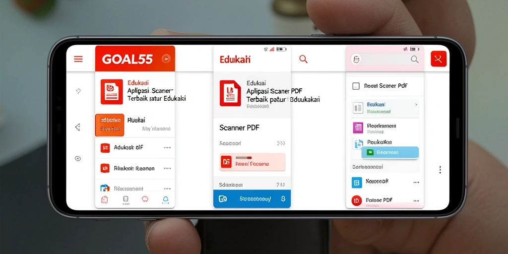 Antarmuka aplikasi GOAL55 yang user-friendly untuk Scanner PDF.