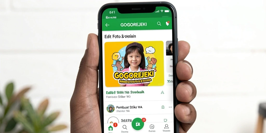 Antarmuka GOGOREJEKI dengan berbagai pilihan untuk membuat stiker WA.