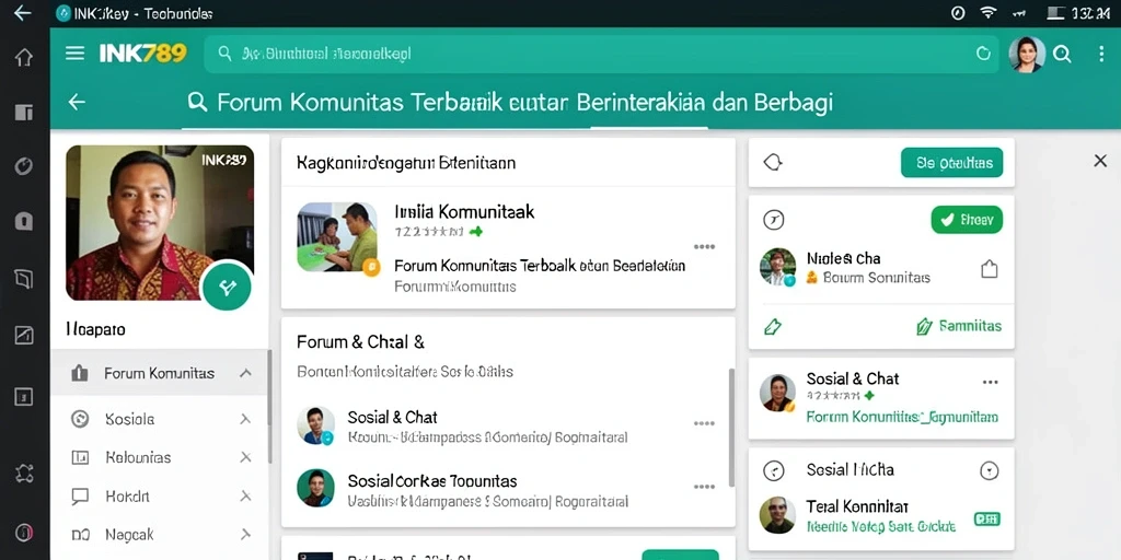 Tampilan antarmuka Forum Komunitas INK789 yang interaktif dan menarik.