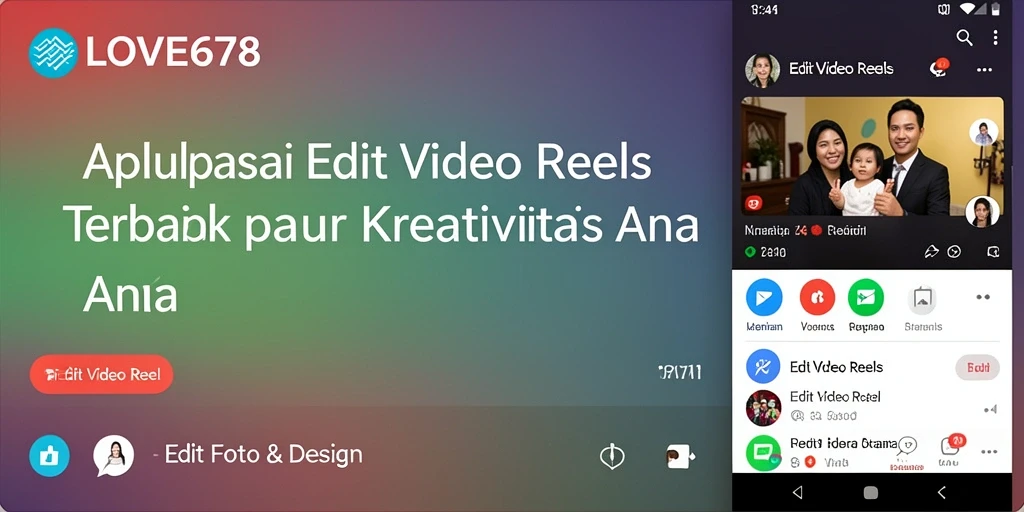 Tampilan antarmuka LOVE678 yang modern untuk Edit Video Reels.